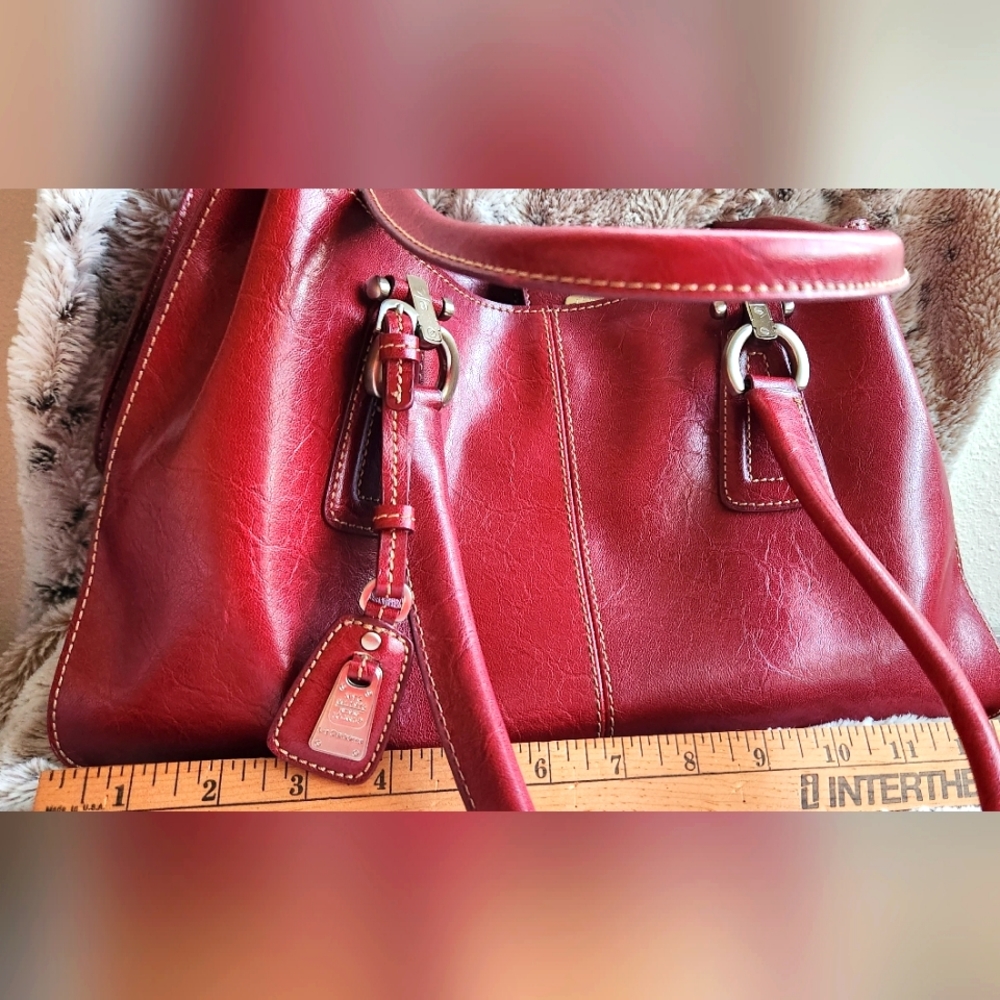Deep Red Leather Medium Sized Liz Claiborne Purse